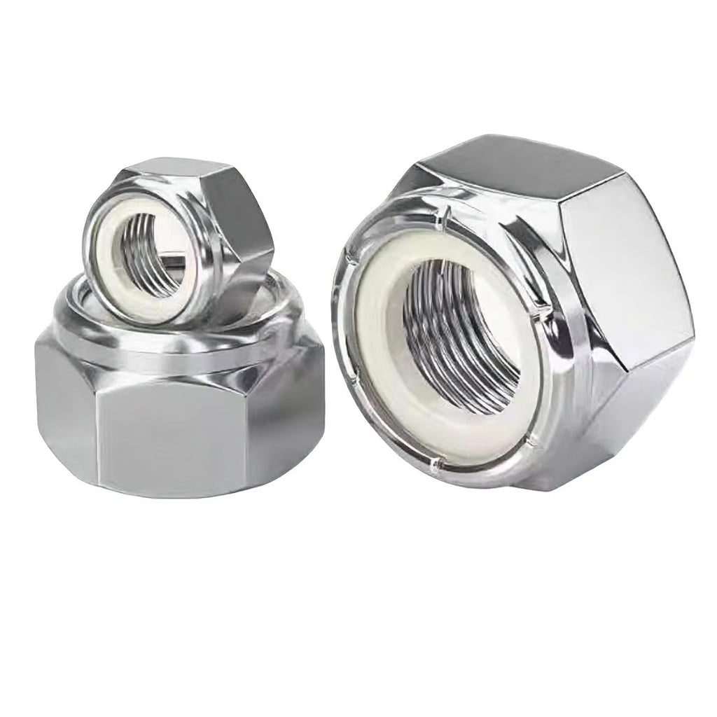 BOLDGNAITE 20pcs 1/4"-20 Lock Nuts,304 Stainless Steel Nylock Nuts