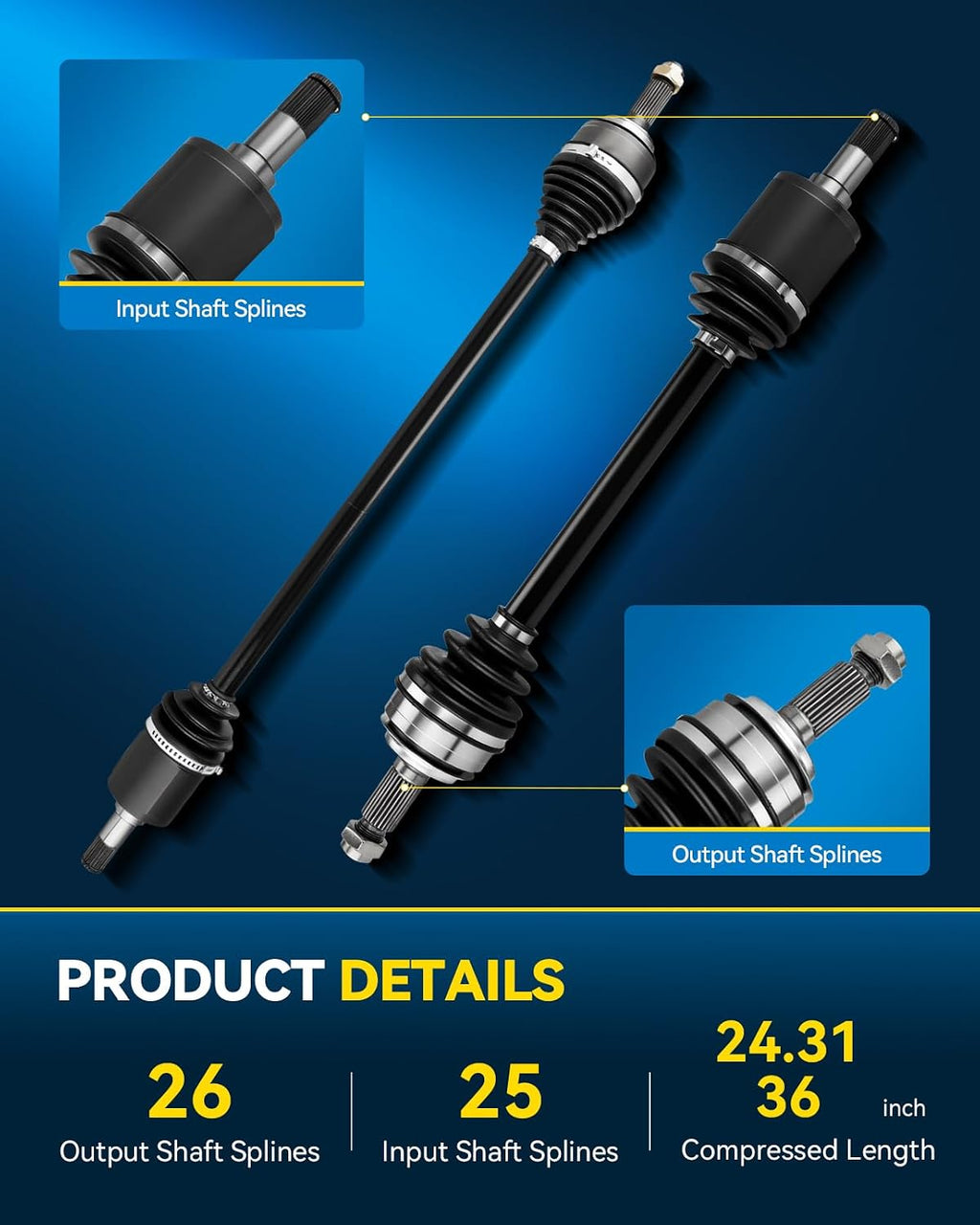 PHILTOP Front CV Axle Shaft for Honda 2006-2015 Civic Automatic