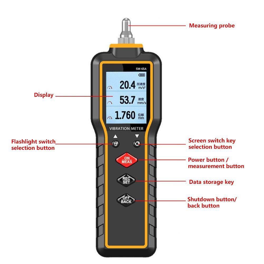 Vibration Meter SW-65A 3-Mode Acceleration Velocity Test