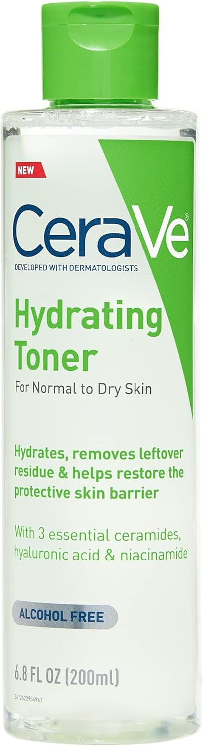 Hydrating Face Toner with Hyaluronic Acid & Niacinamide, 68oz | Skin Care Formula with Ceramides Gently Softens and
