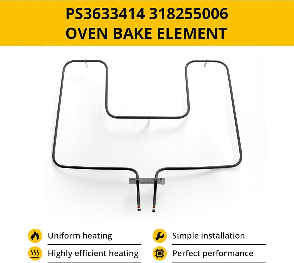 Bake Element Fits for Frigidaire AP5590131 PS3633414 Oven Range 318255006 318255002 5303310512 CH7865