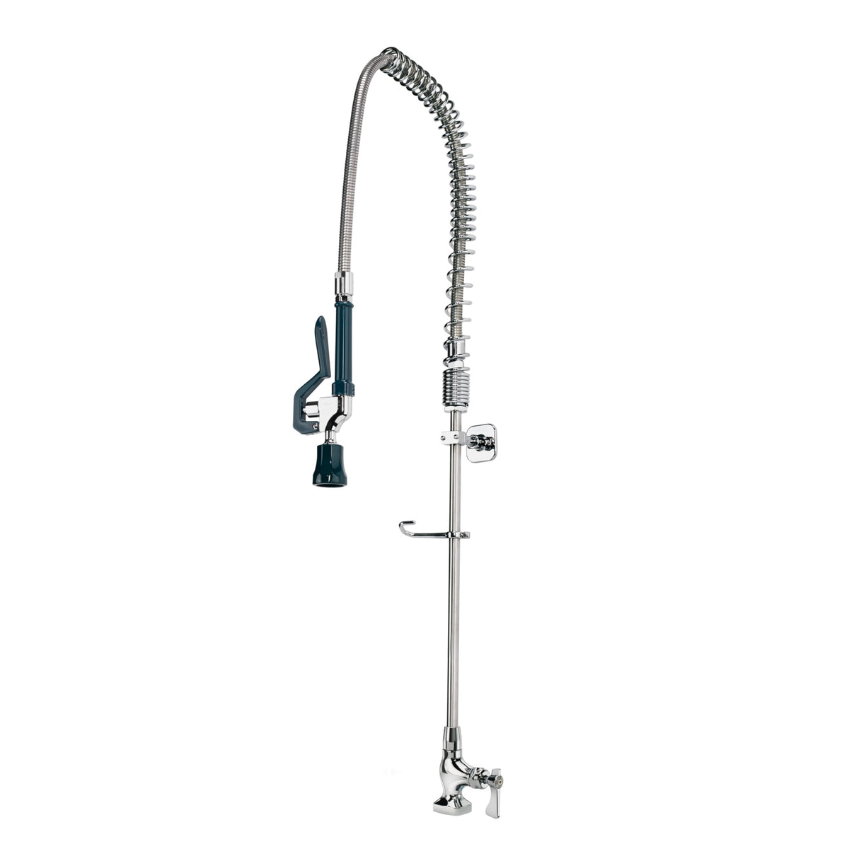 Krowne 17-206WL Krowne Royal Series Pre-Rinse Assembly, Single Hole Deck Mount, pre-Assembled, 1/4 Turn Ceramic Cartridge valves, Includes Wall Bracket, 1.2 GPM Spray Head, 38" high with 15" Overhang