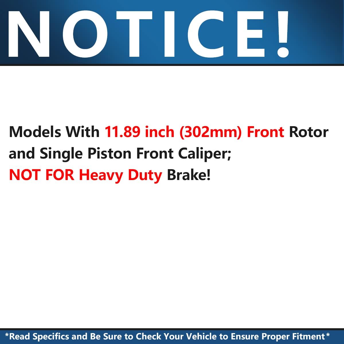 Front Brake Kit for Chrysler Town & Country Dodge Journey | Grand Caravan Ram C/V Routan [w/Single Piston Front