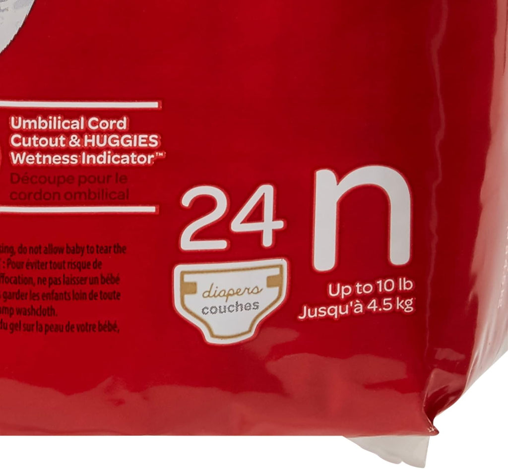 Kimberly Clark 52238 - Diaper Huggies Nwbrn, 24 Count, Unisex Incontinence Protector