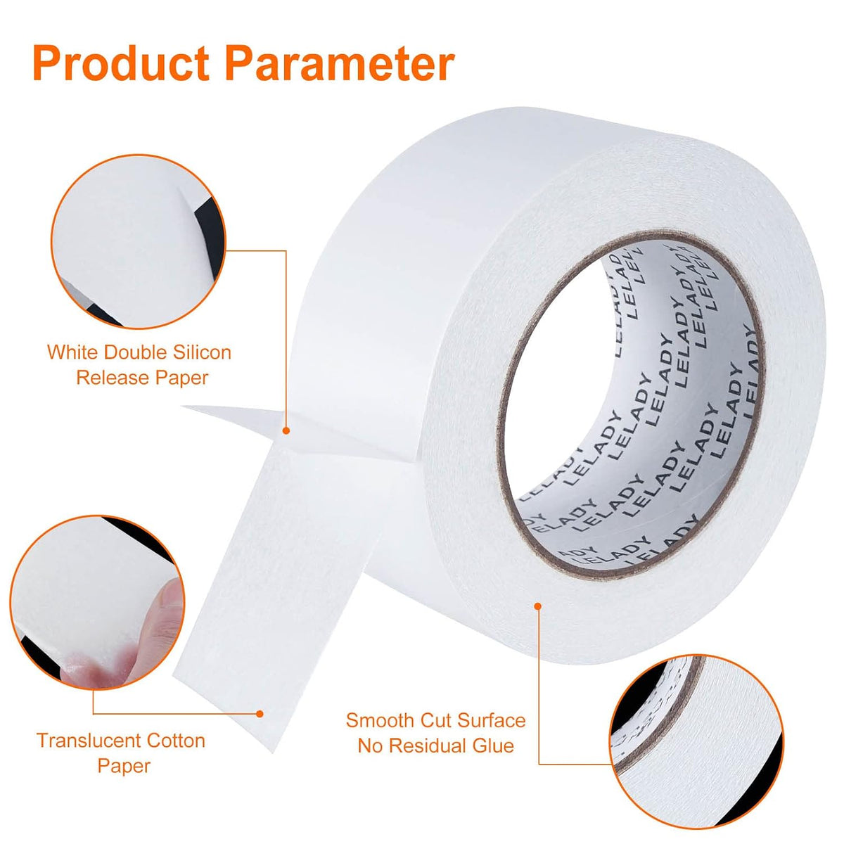 Double Sided Tape 2 Inch x 40 Yards- 1 Roll