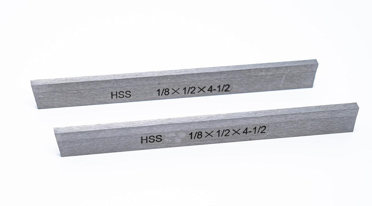 Set of 2 HSS 1/8" x 1/2" x 4-1/2" for Lathe Parting Cut Off Blade Parallel Style (1/8x1/2x4-1/2 M2)