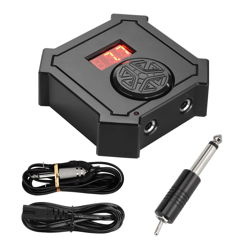 Tattoo Power Pedal Switch Kit with Clip Cord - Dual Digital LED Display for Tattoo Liner and Shader
