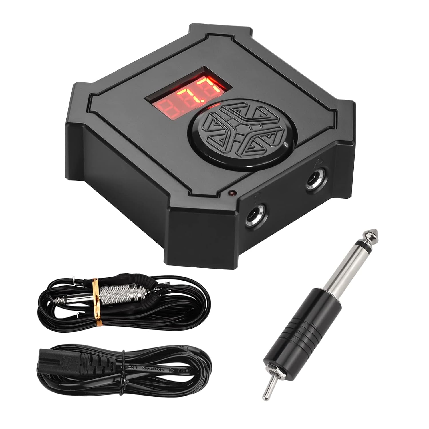 Tattoo Power Pedal Switch Kit with Clip Cord - Dual Digital LED Display for Tattoo Liner and Shader