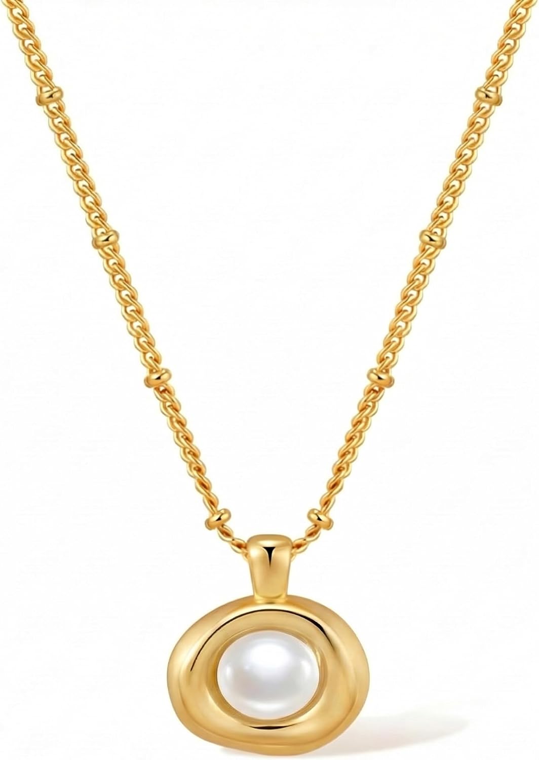 Gold Stone Pendant Necklaces for Women, Chunky Gemstone Dangle Necklace Wedding Prom Fashion Jewelry Gift