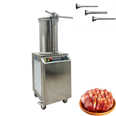 1.1KW 26L Hydraulic Automatic Stuffer, 110V Commercial Electric Sausage Filler Machine with 3 Tubes, 880lb/h