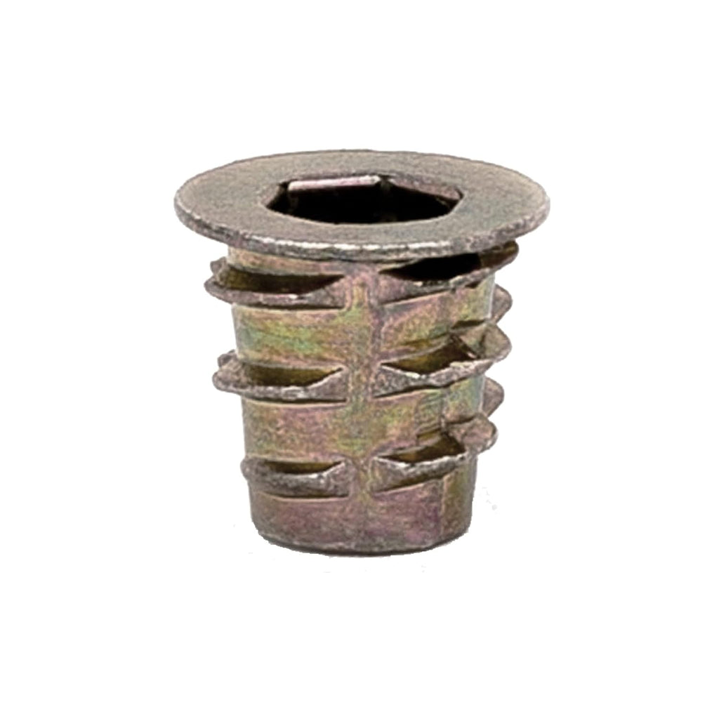 E-Z LOK Threaded Insert for Soft Wood, Zinc Hex-Flanged Thread Inserts 10-24 Internal Threads, 0.394" Length Pack of 10