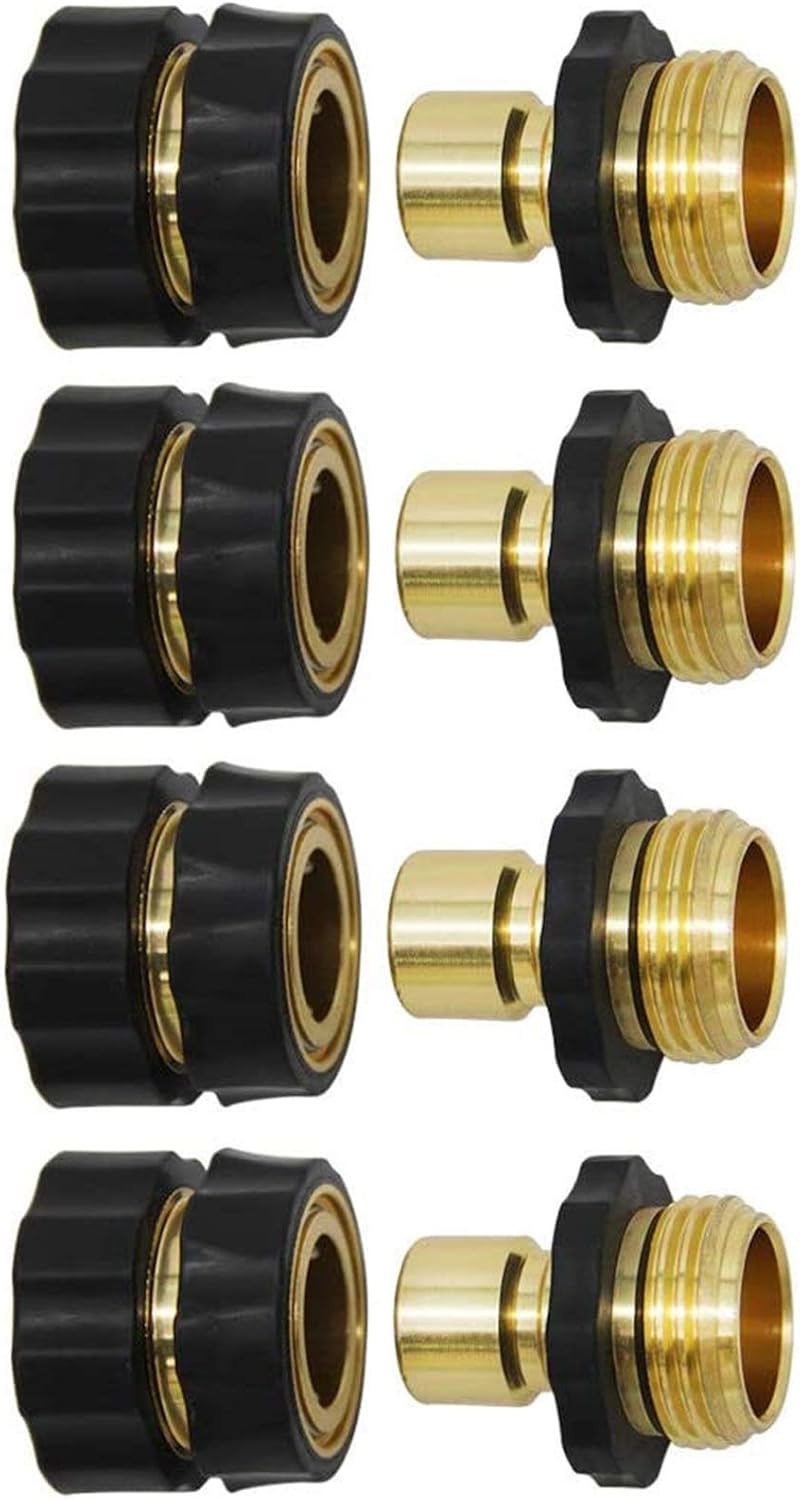 Twinkle Star 3/4 Inch Garden Hose Fitting Quick Connector Set, 4 Sets