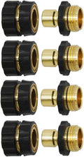 Twinkle Star 3/4 Inch Garden Hose Fitting Quick Connector Set, 4 Sets
