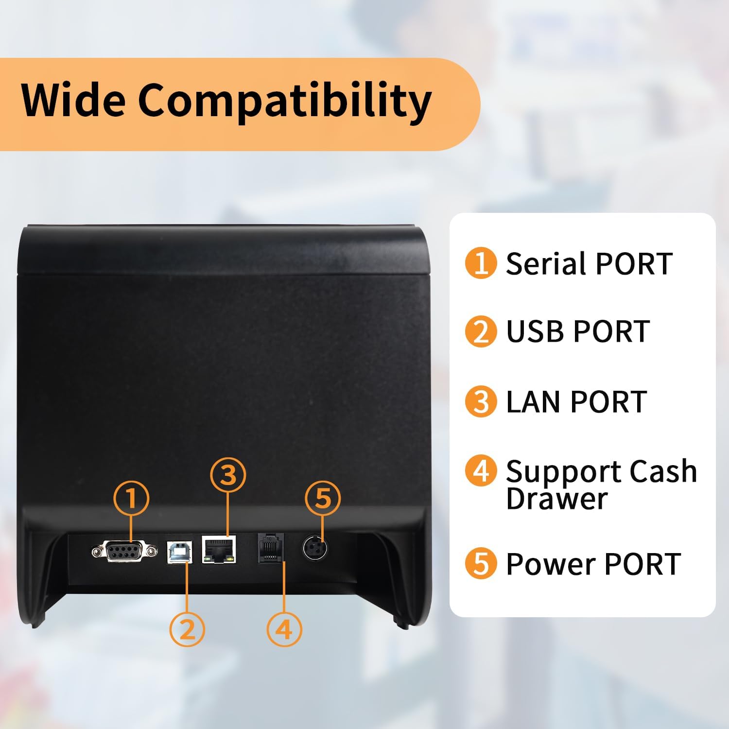 80mm Thermal POS Receipt Printer | Auto Cutter, Small Business