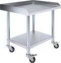 Stainless Steel Rolling Equipment Grill Table Stand | 30" x 30" Work Table
