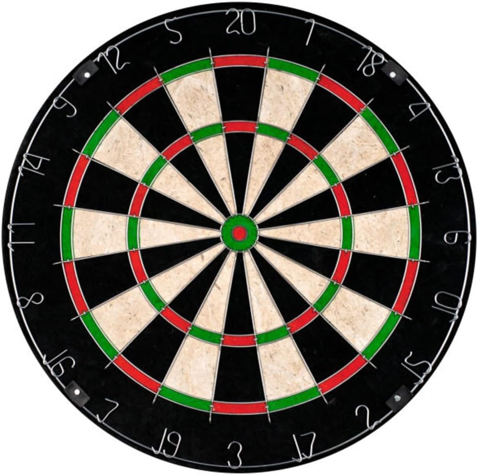 Hey Play Bristle and Metal Dart Board, 18” | Tournament Sized Indoor Hanging Number Target Game for Steel Tip Darts