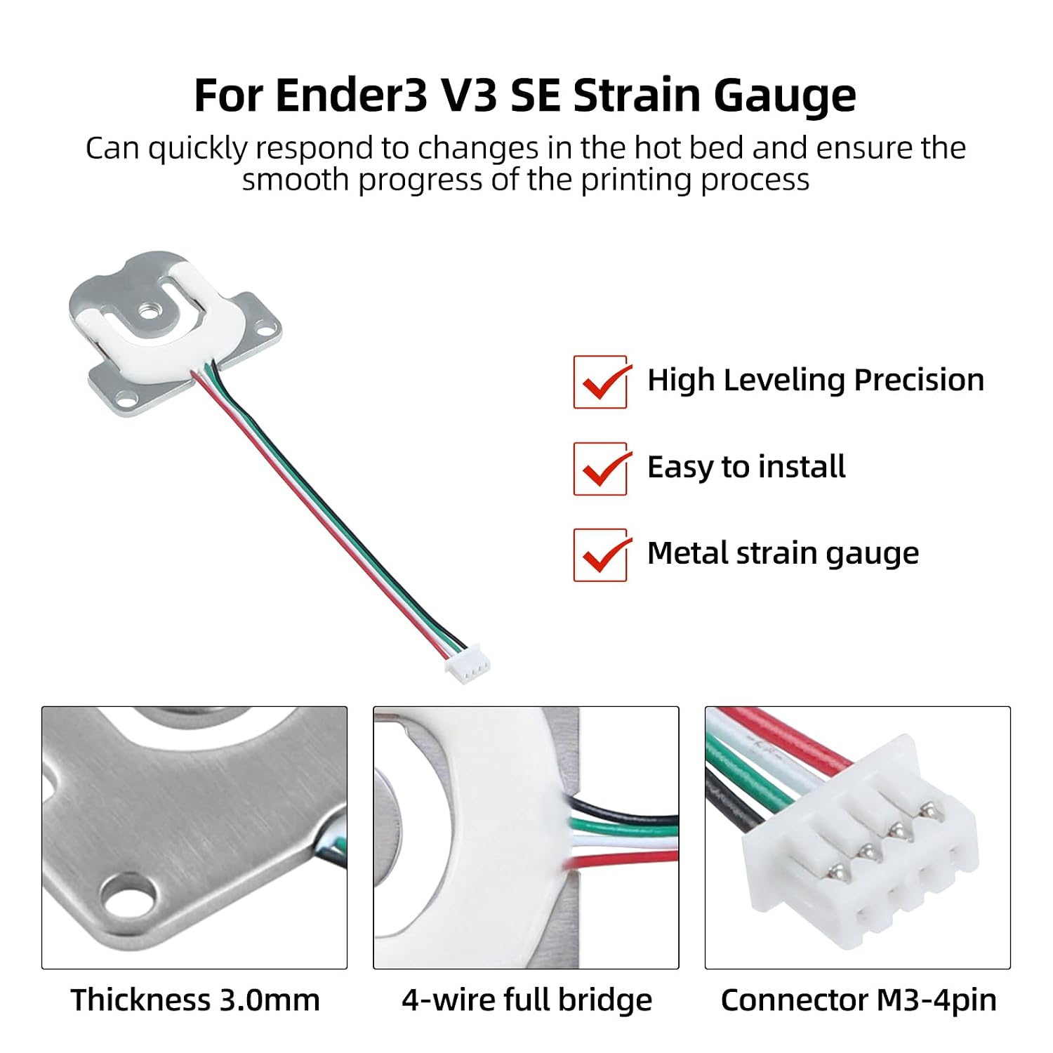 Replacement Heatbed Leveling Sensor for Ender-3: V3 SE Original Auto Bed Leveling Sensor Metal Strain Gauge Part with