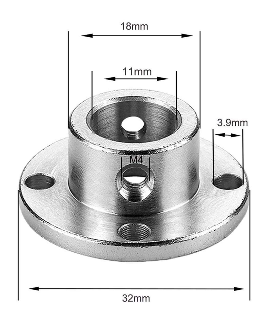 4Pcs 11mm Flange Coupling Connector, Rigid Guide Model Coupler Accessory, Shaft Axis Fittings for DIY RC Model Motors
