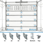 Garage Door Hardware kit, for 8' Height Garage Doors,Includes Rollers/Hinges/Bottom Bracket/Top Bracket/Wire Rope/Screw Pack