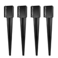 Fence Post Anchor 32 inch Ground Spike Heavy Duty Black Powder Coated Fence Stakes Post Base for Mailbox, 32 x 4 x 4