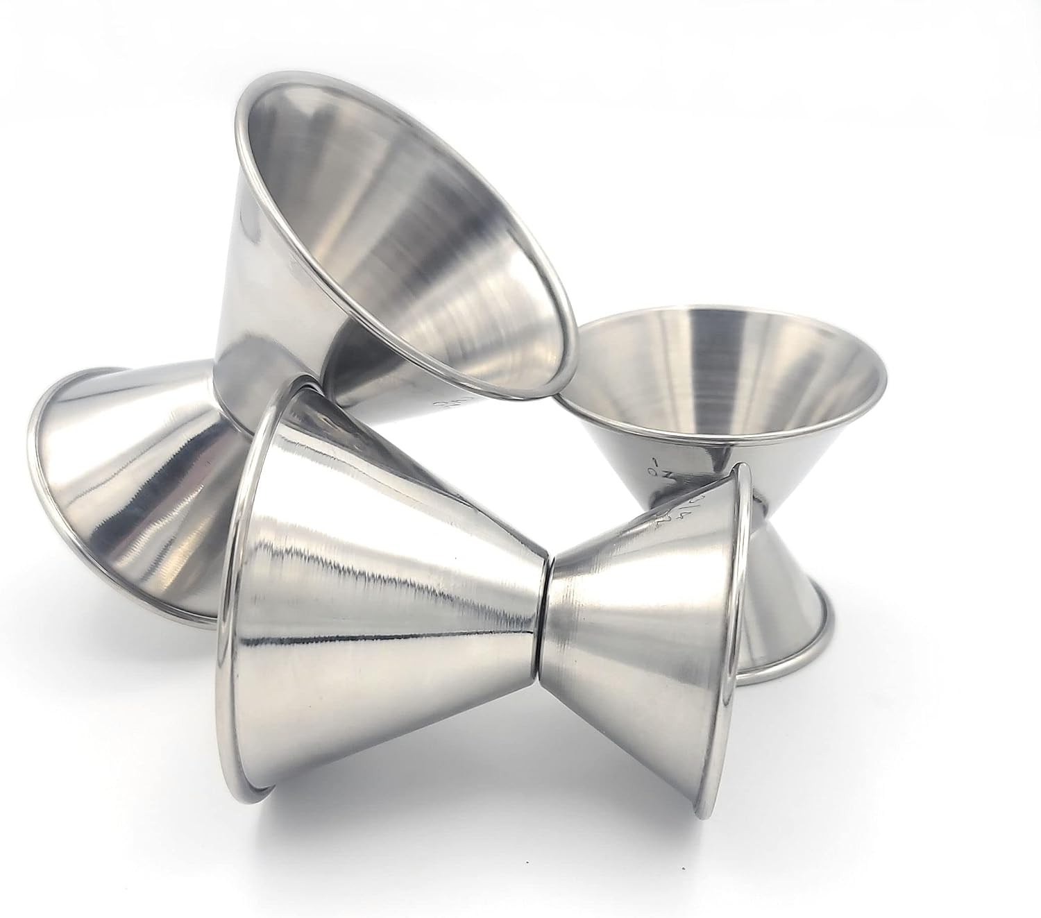 Stainless Steel Double Jiggers 1 & 2 oz, 3/4 & 1-1/2 oz, 1/2 & 1 oz Bar Jiggers Set of 3 for Cocktail Liquor Measuring