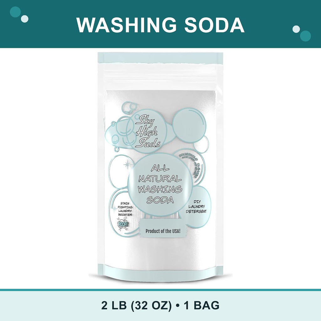All-Natural Washing Soda, 2 lb, Soda Ash, Made in USA