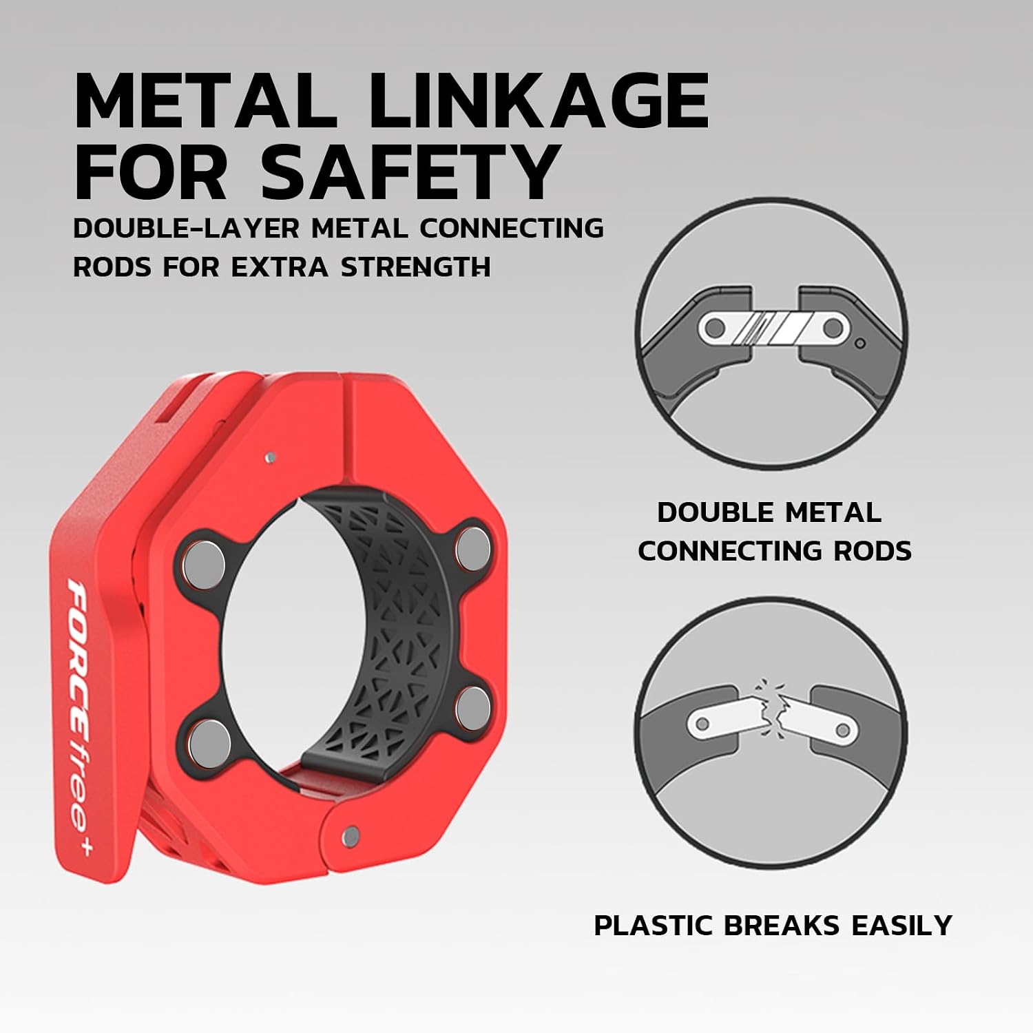 Quick Release Olympic Barbell Collars 2" (Pair) - Non-Slip Weightlifting Barbell Clips for Secure Powerlifting, Home