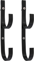 Pool Pole Hanger - 2 Black Aluminum Pool Hooks for Poles - Equipment Fence Hook for Nets, Skimmers, Leaf Rakes