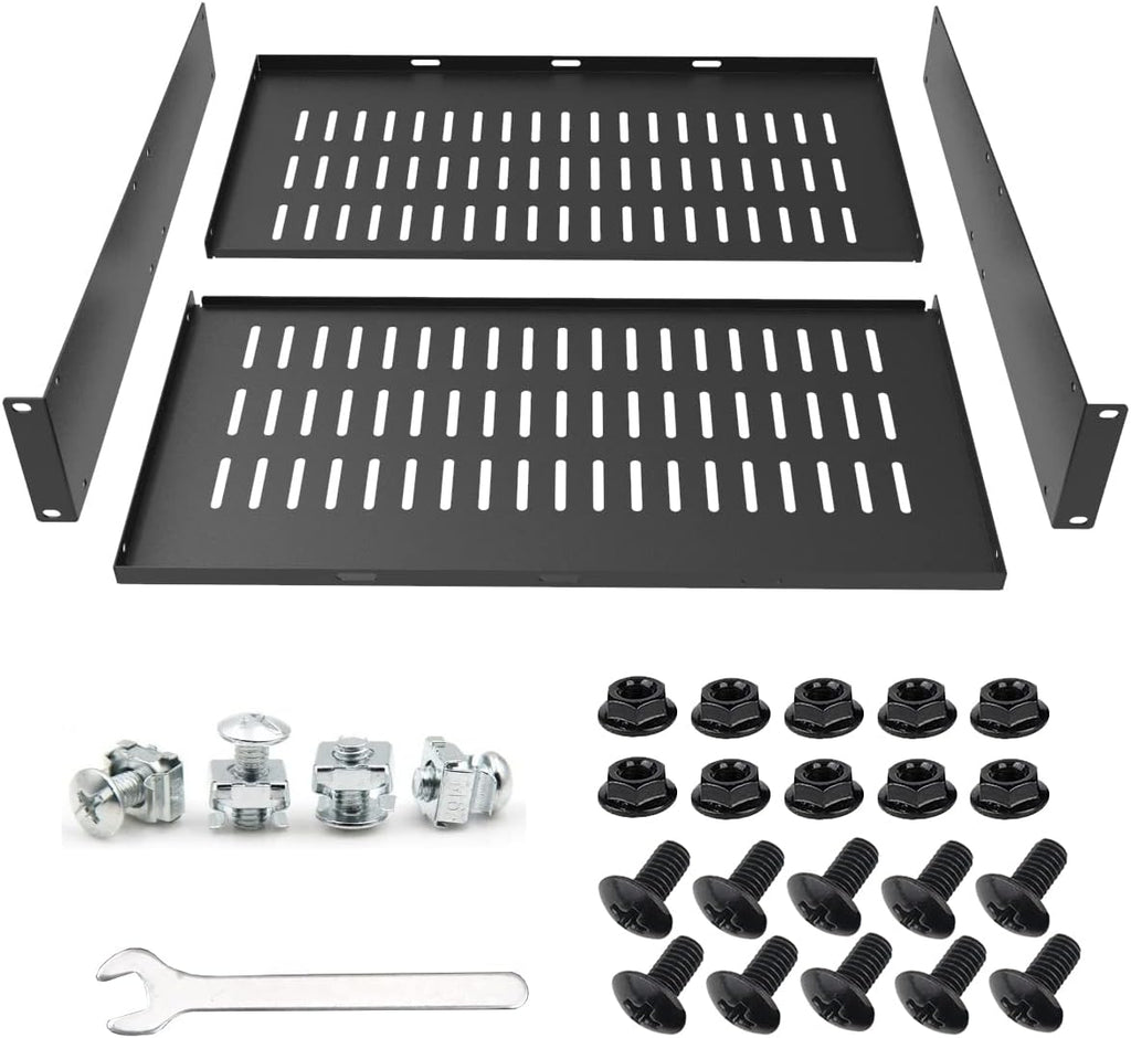 2U 16" Server Rack Shelf for 19-inch Network Rack or Cabinet