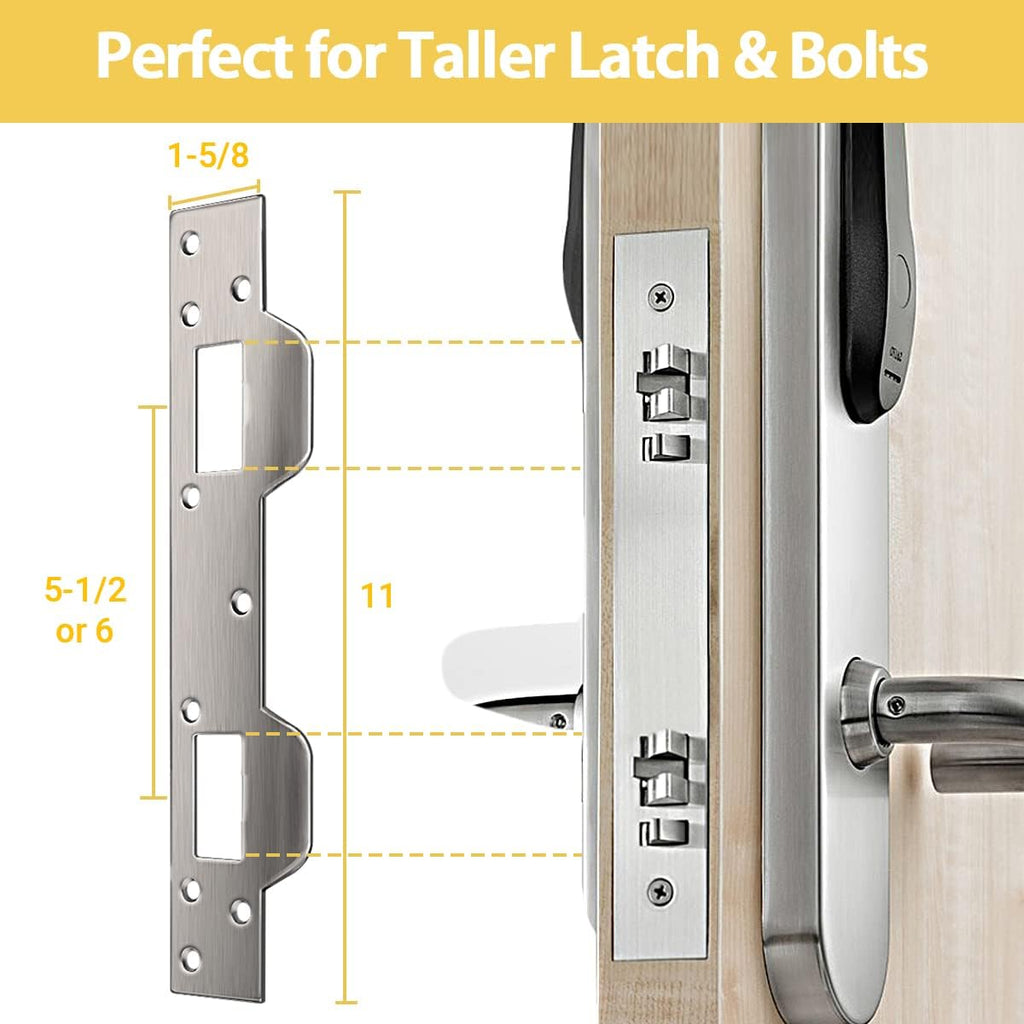 Door Strike Plate Reinforcement Plate - Front Door Security Devices Metal Striker Plates Door Latch Plate with 5-1/2