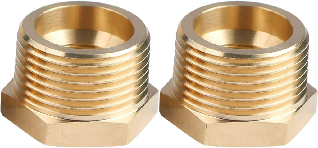 2PCS 1" x 1/2" Brass Reducer Hex Bushing by CX WONDERLAND