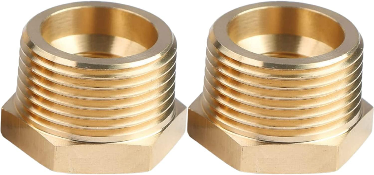 2PCS 1" x 1/2" Brass Reducer Hex Bushing by CX WONDERLAND