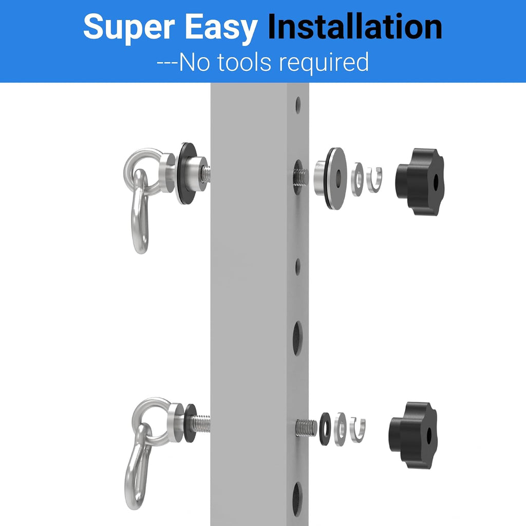 Heavy-Duty Power Rack Attachments, Quick-Install Home Gym Accessories for 2x2, 2x3 & 3x3 Power Racks, Fits 1/2" & 1"