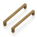 Antique Brass Cabinet Handles Solid Square Pulls 5 Inch 10 Pack
