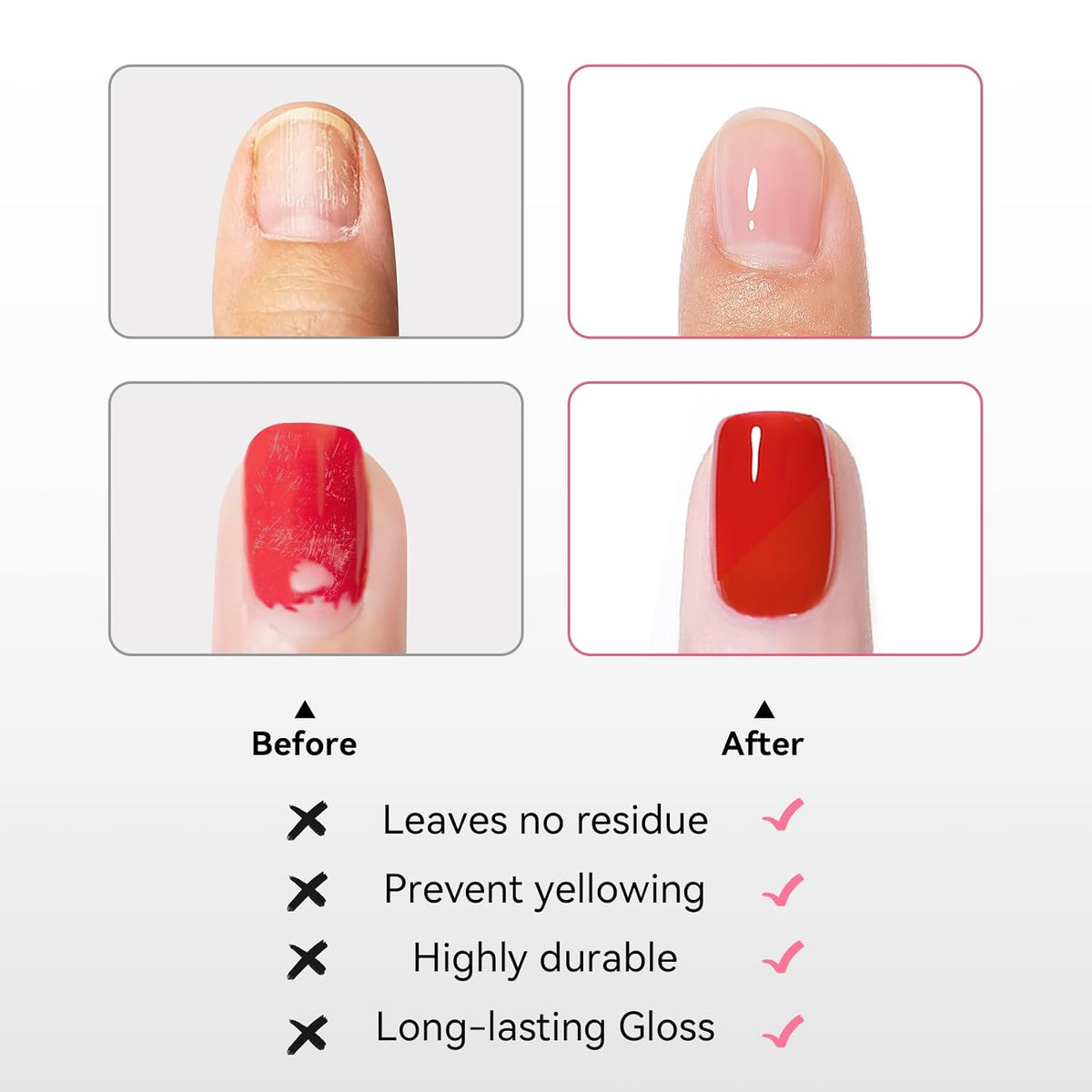 Base Coat and Top Coat, Quick Dry Nail Strengthening No Need Lamp