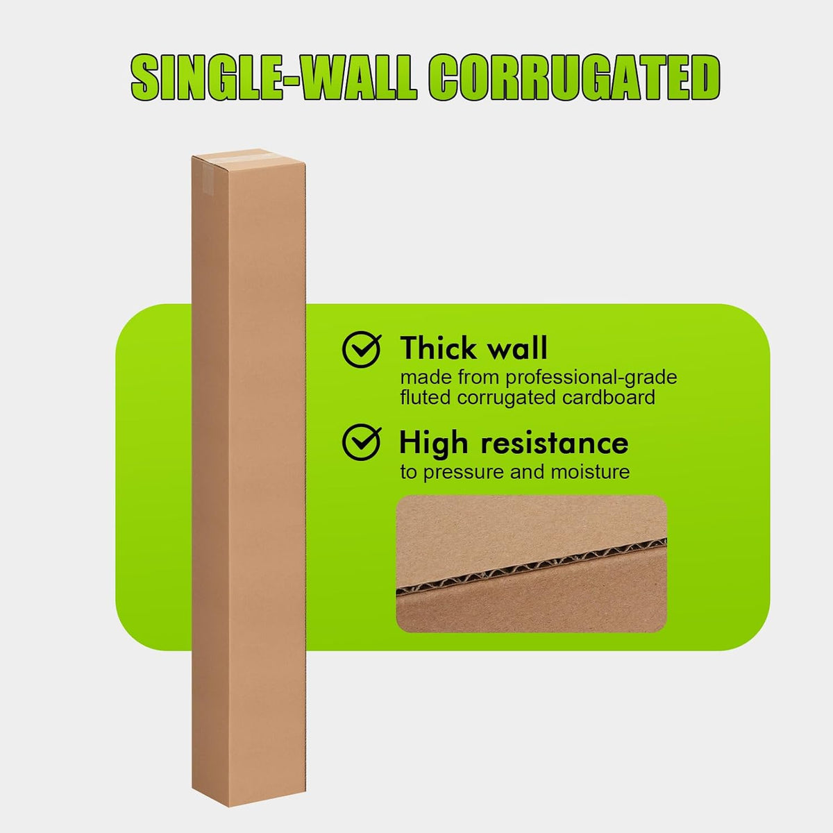 4x4x40 Inch Tall Corrugated Cardboard Boxes, 10 Pack