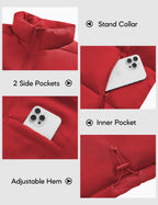 Men's Puffer Vest Casual Sleeveless Outerwear Jacket with 3 Pockets