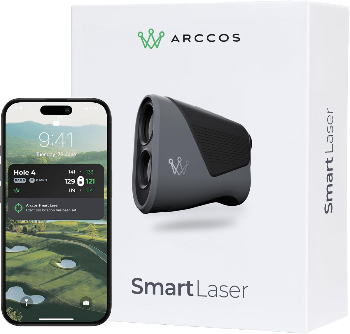 Arccos Smart Laser Subscription Rangefinder w/Slope + Wind, Plays-Like Yardage | AI GPS rangefinder, Tournament