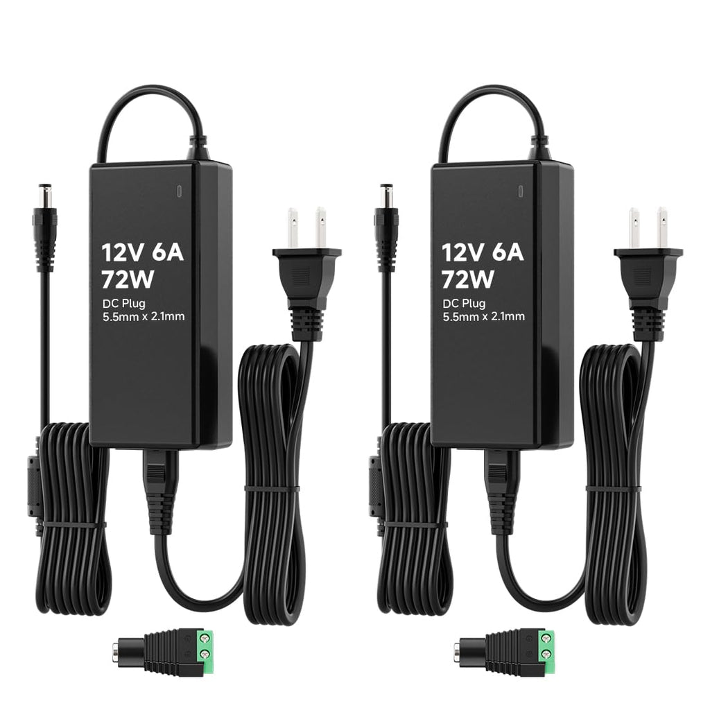 BTF-LIGHTING DC12V 6A 72W LED Driver 2 Pack, Class 2 Transformer