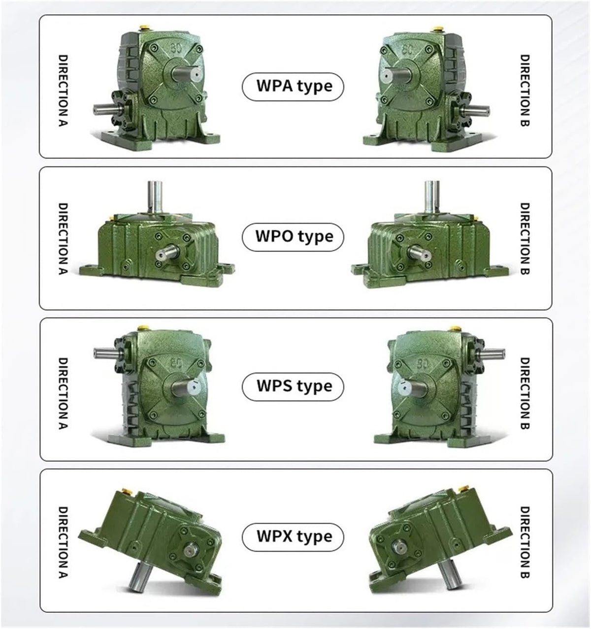 WPA WPS WPO WPX40 50 60 70 80 100 Gearbox Iron Shell Worm Gear Reducer Small Motor Transmission Gears Reduction Box(15-1,WPS80)