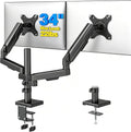Dual Monitor Stand Desk Mount for 17-34" Screens Holds up to 22lbs | Full Motion Height Adjustable, Tilt/Swivel, 360