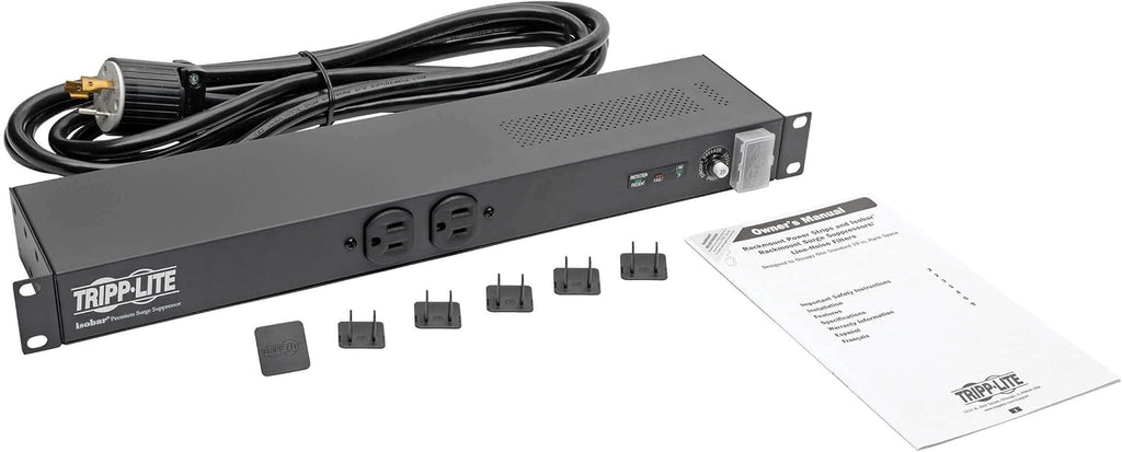 Isobar 12 Outlet Network Server Surge Protector Power Strip, 15ft. Cord w/L5-20P Plug, 3840 Joules, 1U Rack-Mount