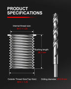 Kolvoii M11x1.25 Thread Repair Kit, 10 Solid 304 Stainless Steel Inserts