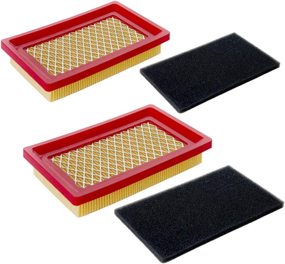 HOODELL 2 Pack 951-10298 Air Filter + Pre Cleaner for MTD Cub Cadet SC100 951-14632, Kohler 14 083 01-S, 5-5/8 × 3-1/2 inch Push Lawn Mower Air Filter