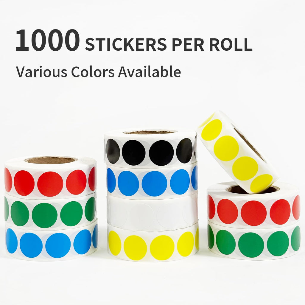 4000 PCS 3/4" Colored Dot Stickers Round Circle Coding Labels