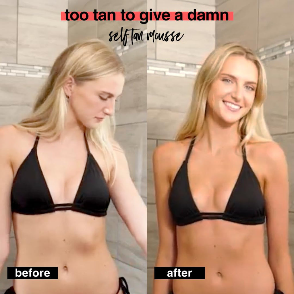 Ultra Dark Self Tanner Mousse | Too Tan - Best, 1 Hour Express Sunless Tanning Foam, Gold Bronzing Glow, No Fake Tan