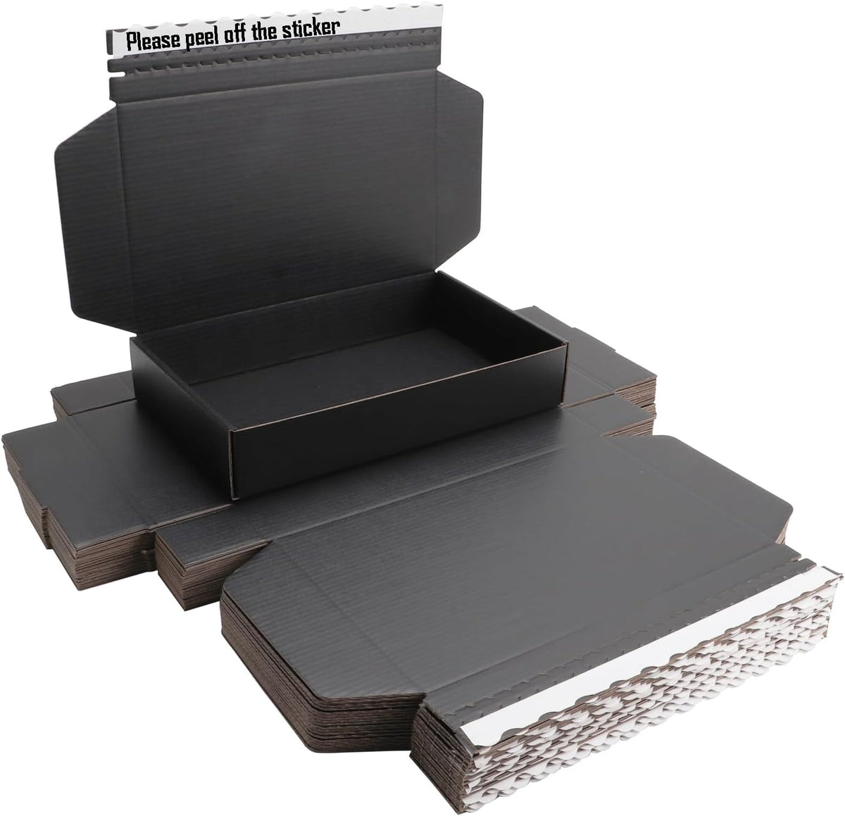 Black Hard Corrugated Shipping Boxes 10.5x6.3x2 Inch Gift Packaging Boxes