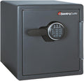 Black Fireproof Safe with Digital Push Button Keypad, Home Safe For Money, Documents, and other Valuables, 1.23 Cubic