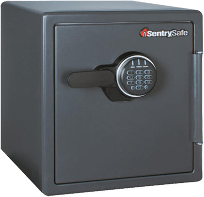 Black Fireproof Safe with Digital Push Button Keypad, Home Safe For Money, Documents, and other Valuables, 1.23 Cubic