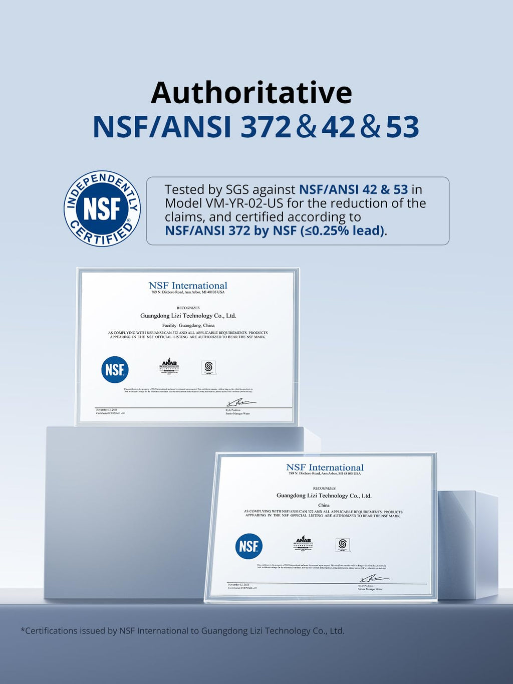 MWF Filter Replacement for GE Fridge, NSF/ANSI 372 & 53 & 42 Certified